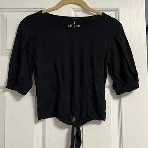 American Eagle Outfitters AEO - New Black Crop Top Size M